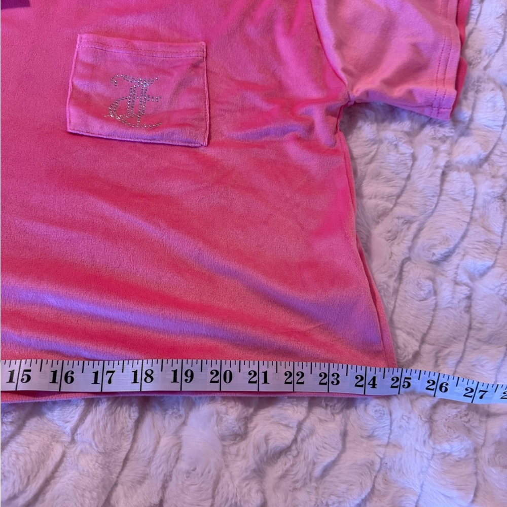 NWT 2 Piece Juicy Couture Pink Velour Rhinestone Bling Shorts Pajama Set - Picture 10 of 16